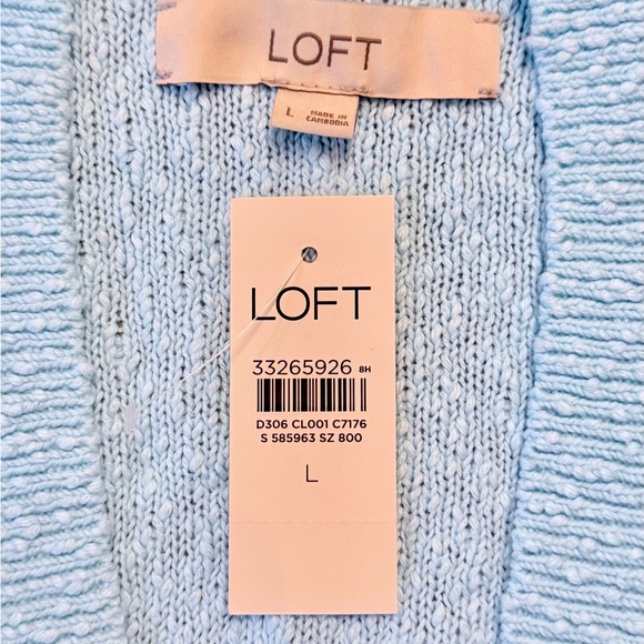 LOFT lightweight Robins egg Blue Button-Up Cardigan - Picture 8 of 11